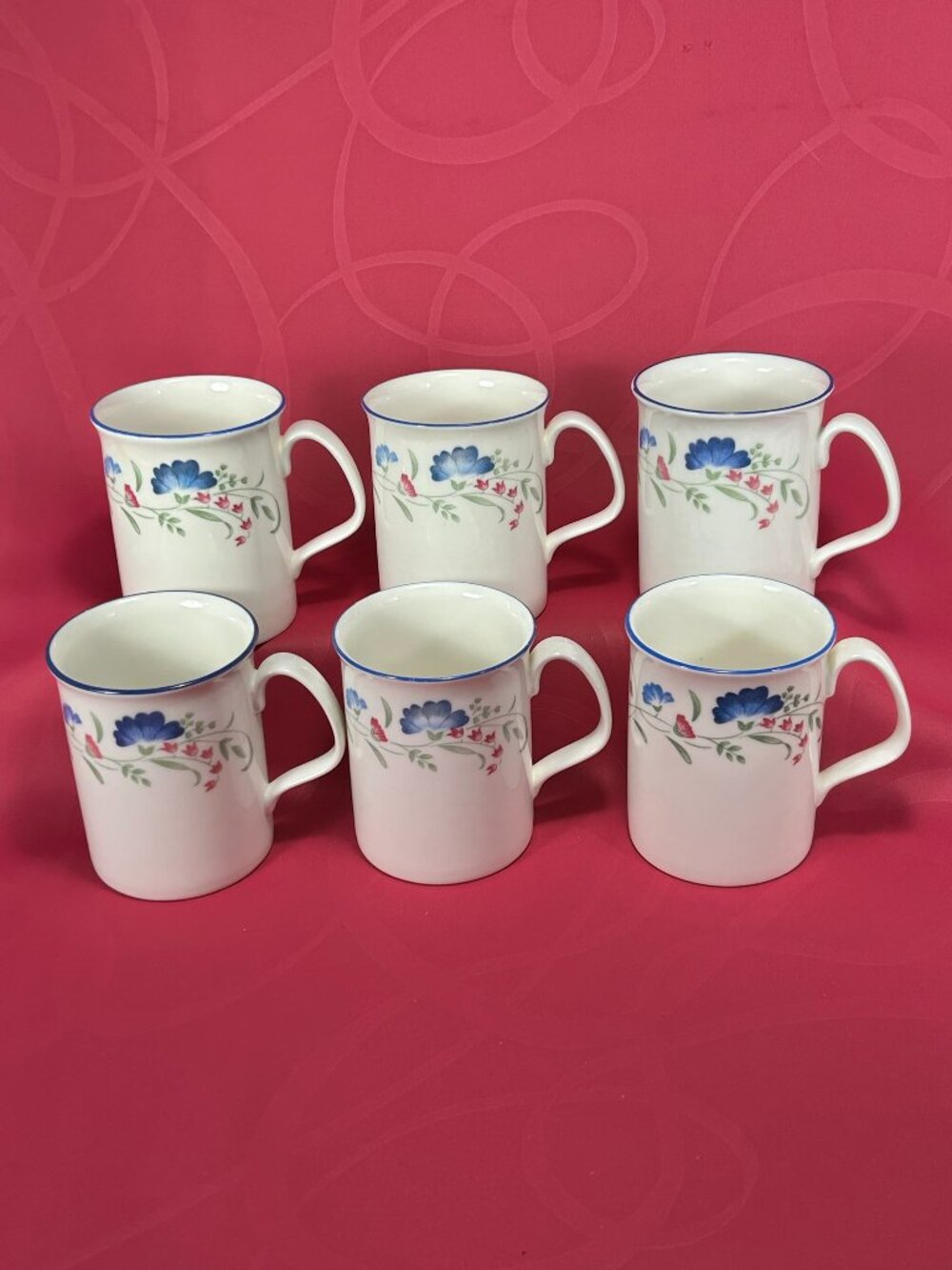 set of 6 Royal Doulton Expressions Windermere coffee mugs.